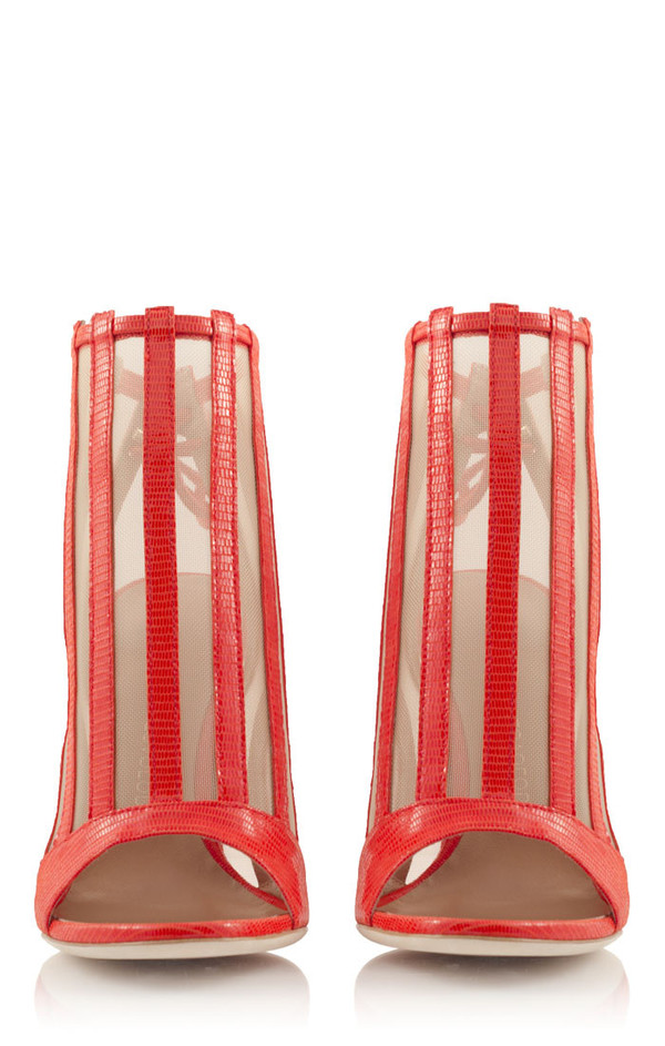 Konstantina Tzovolou Xena Red Leather and Mesh High Sandal Konstantina Tzovolou Xena Red Leather and Mesh High Sandal