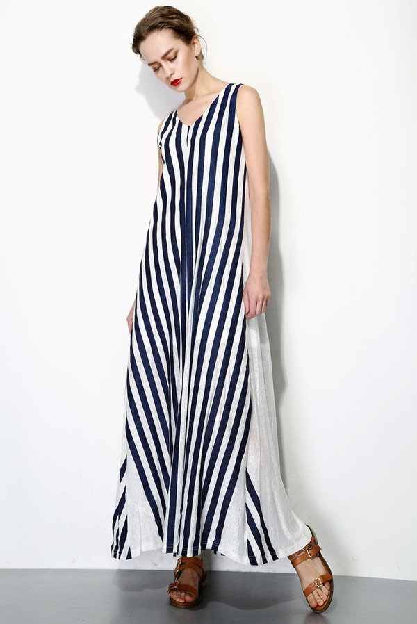Nautical Striped Maxi Dress Navy/White Nautical Striped Maxi Dress Navy/White