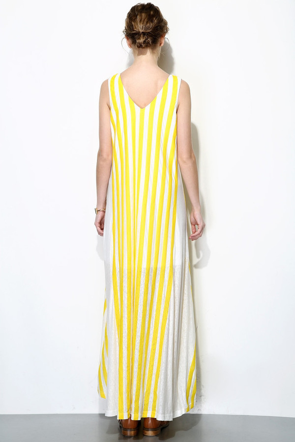 Nautical Striped Maxi Dress Yellow/White Nautical Striped Maxi Dress Yellow/White