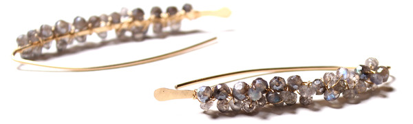 James and Jezebelle Labradorite Gold Paperclip Earrings James and Jezebelle Labradorite Gold Paperclip Earrings