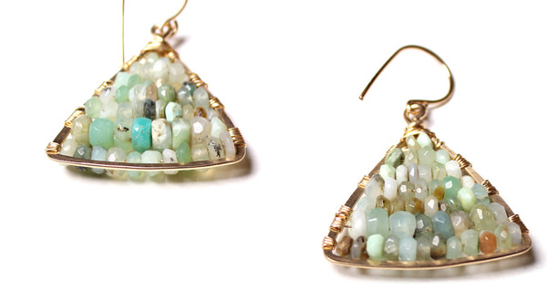 James and Jezebelle Peruvian Opal Paddle Earring James and Jezebelle Peruvian Opal Paddle Earring
