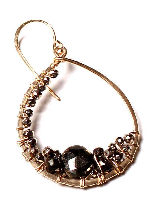 James and Jezebelle Pyrite Mirror Earring James and Jezebelle Pyrite Mirror Earring