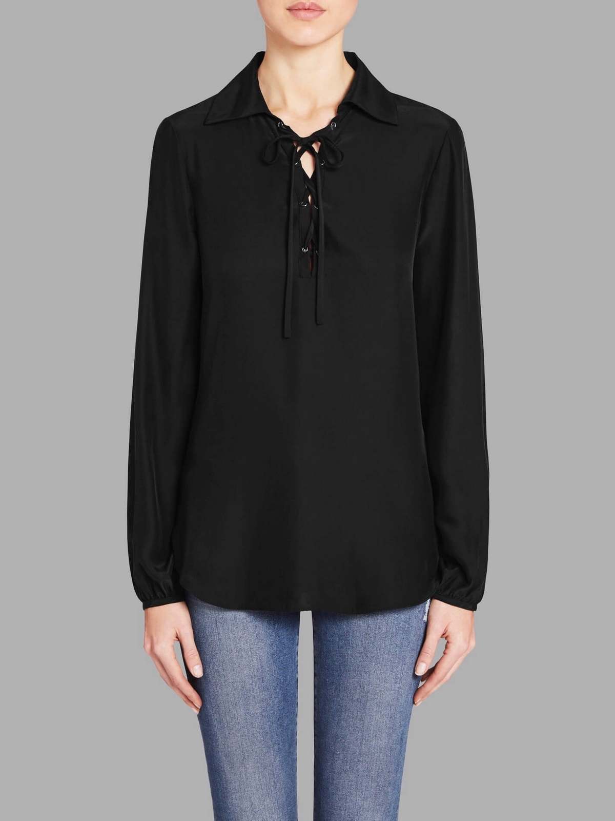 FRAME Denim Le Lace Up Blouse | Garmentory