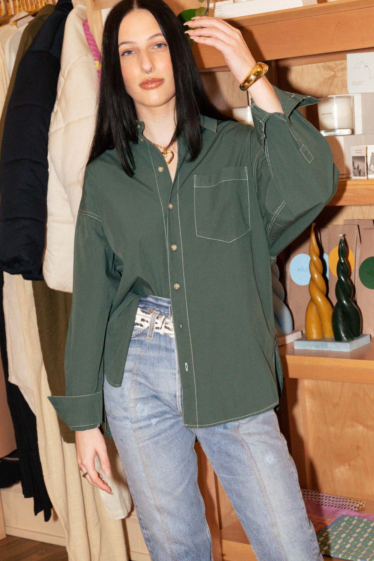 Bassike Cotton Oversized Shirt | Garmentory