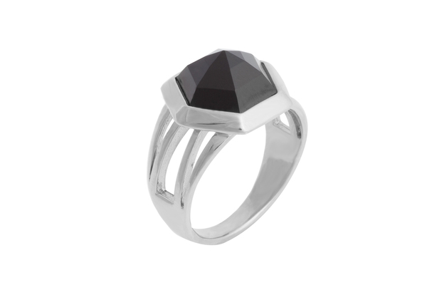 Shahla Karimi Hex Set Ring with Onyx Shahla Karimi Hex Set Ring with Onyx