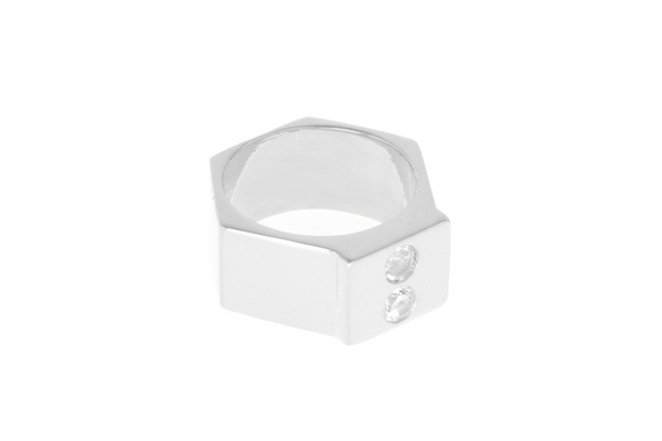 Shahla Karimi Single Honey Stacker with White Topaz - Wide Shahla Karimi Single Honey Stacker with White Topaz - Wide