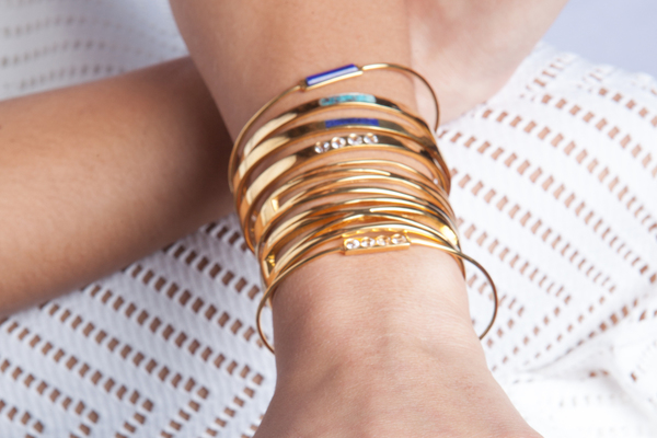 Shahla Karimi Bar Cuff with Turquoise Shahla Karimi Bar Cuff with Turquoise