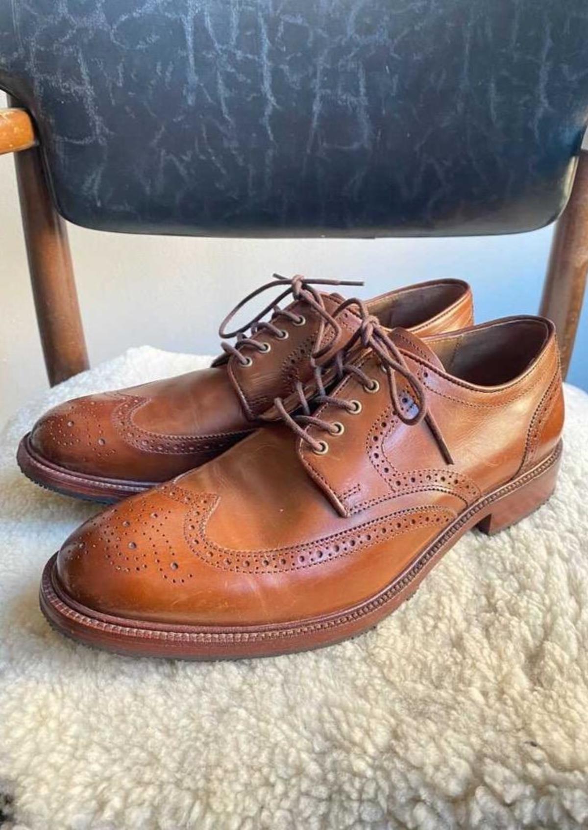 Trask Logan Wingtip Teak Calfskin 