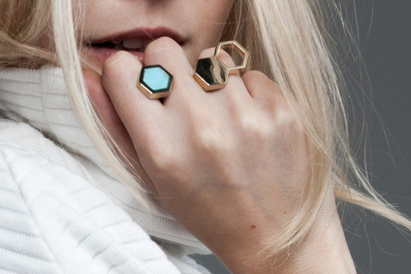 Shahla Karimi In-Between Honey Ring with Turquoise Shahla Karimi In-Between Honey Ring with Turquoise