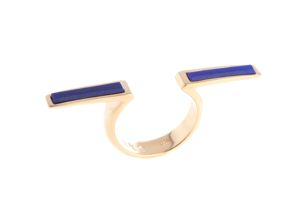 Shahla Karimi In-Between Bars Ring with Lapis Shahla Karimi In-Between Bars Ring with Lapis