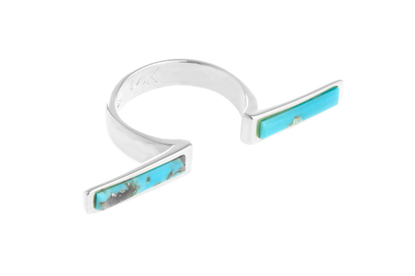 Shahla Karimi In-Between Bars Ring with Turquoise Shahla Karimi In-Between Bars Ring with Turquoise