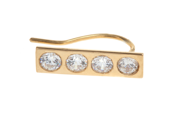 Shahla Karimi Bar Ear Crawler with White Topaz Shahla Karimi Bar Ear Crawler with White Topaz