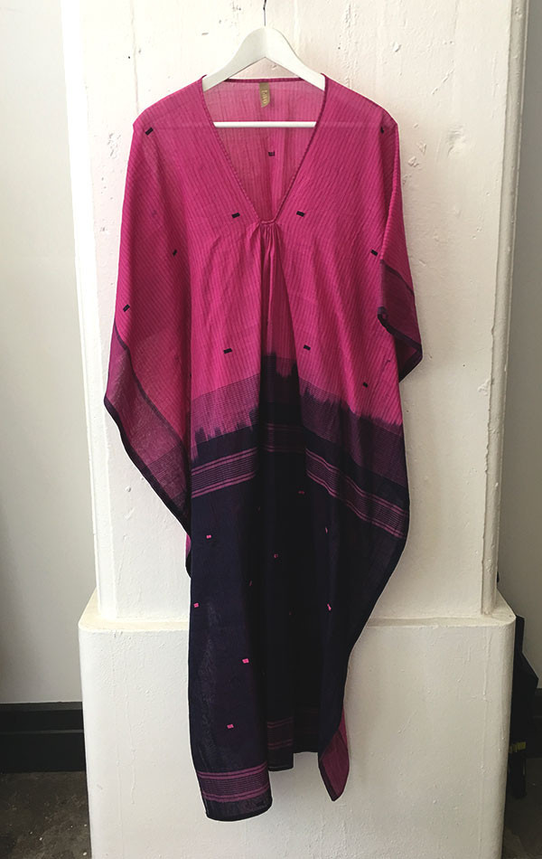 Pink caftan with purple front Pink caftan with purple front