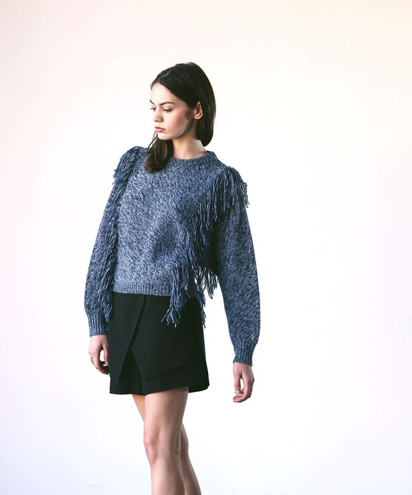 Cosette Agnes Fringe Sweater Ocean Blue Cosette Agnes Fringe Sweater Ocean Blue