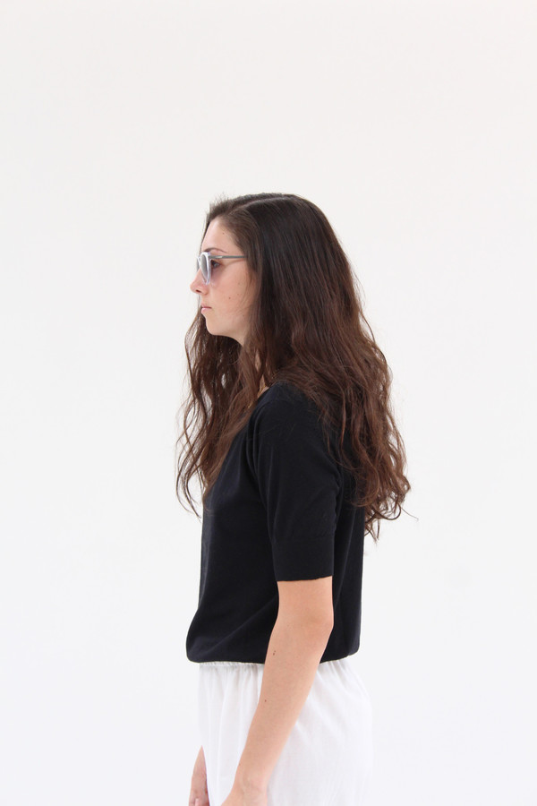 Beklina Cotton Knit Top Black Beklina Cotton Knit Top Black