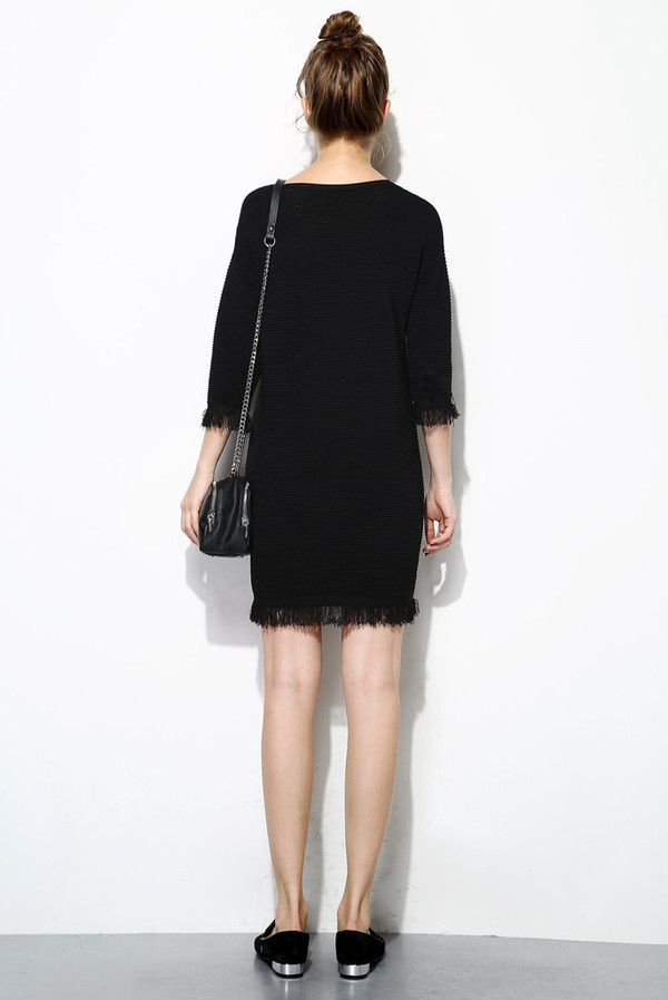 Few Moda Knitted Linen Fringe Dress Few Moda Knitted Linen Fringe Dress