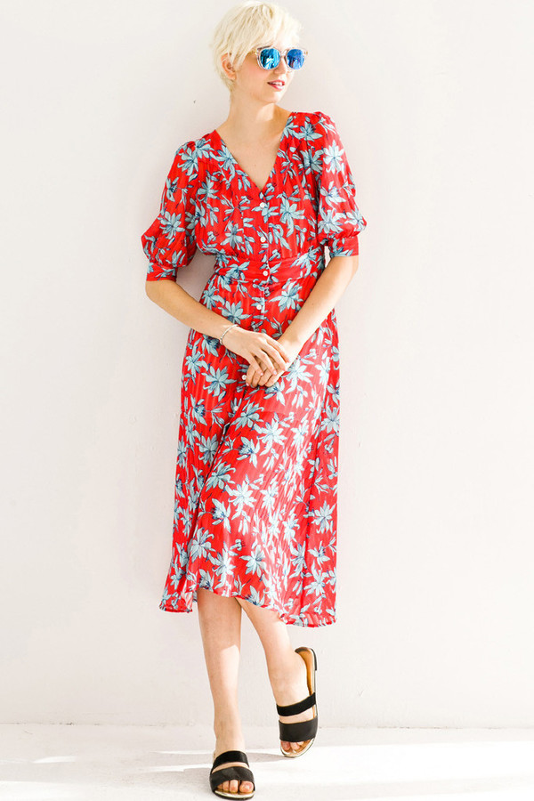 Few Moda Vintage Leaves Midi Dress Few Moda Vintage Leaves Midi Dress