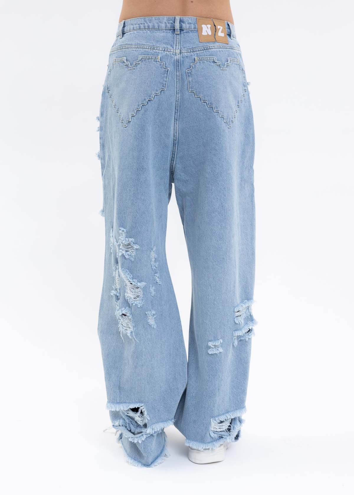 Natasha Zinko PIXEL HEART DENIM RAGGED 