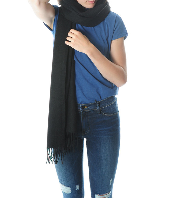Won Hundred Black Caden Wool Scarf Won Hundred Black Caden Wool Scarf