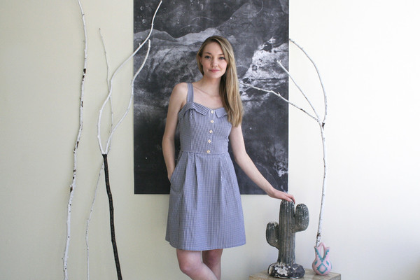 Birds of North America Sylph Dress (Navy Gingham) Birds of North America Sylph Dress (Navy Gingham)