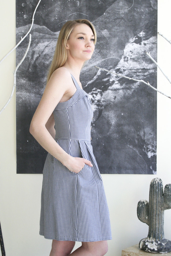 Birds of North America Sylph Dress (Navy Gingham) Birds of North America Sylph Dress (Navy Gingham)