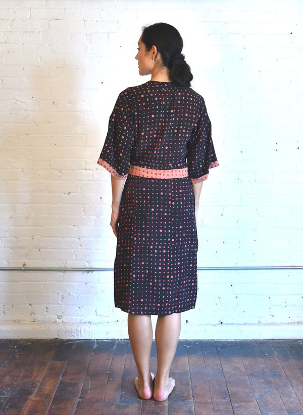 Seek Collective Cait Duster | black/pink portals print Seek Collective Cait Duster | black/pink portals print