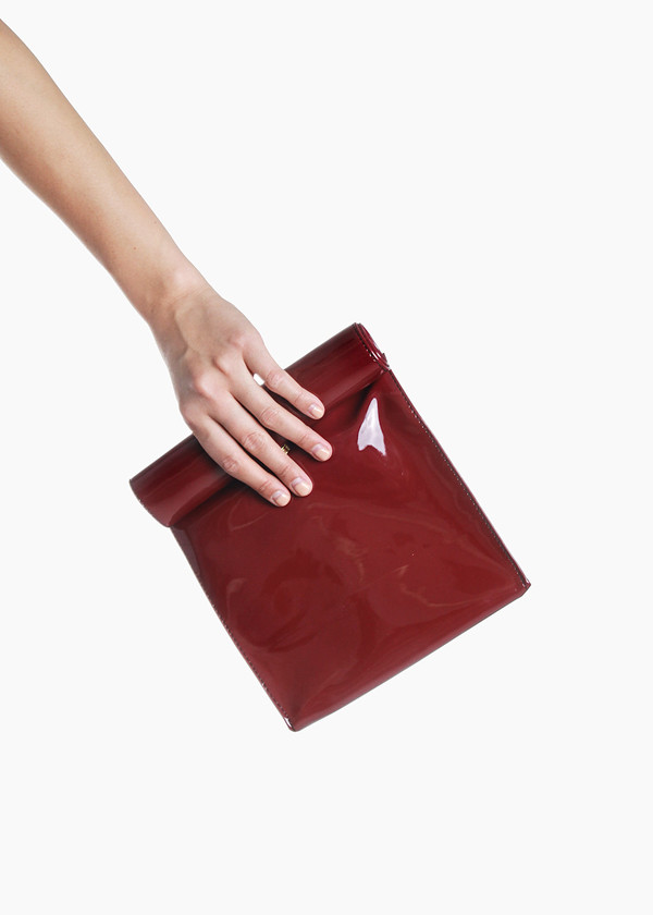 S M K Burgundy Foldover Bag S M K Burgundy Foldover Bag