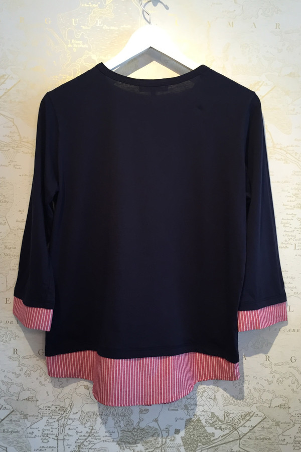 Clu Long sleeve cotton top with stripe tail Clu Long sleeve cotton top with stripe tail