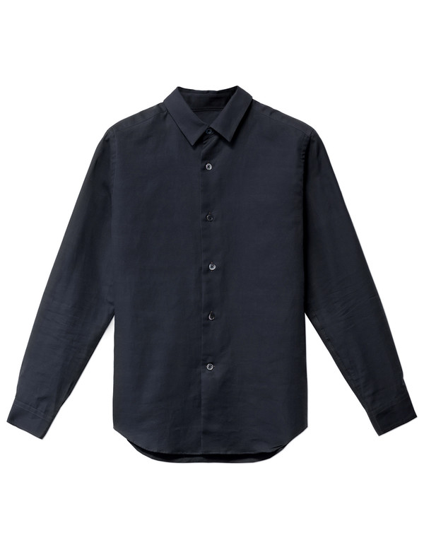 Niuhans Womens Double Cloth Shirt Navy Niuhans Womens Double Cloth Shirt Navy