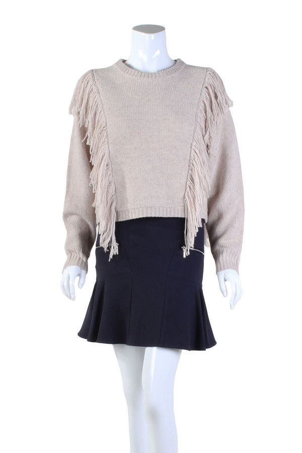 Cosette Agnes Fringe Sweater | Taupe Cosette Agnes Fringe Sweater | Taupe