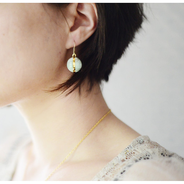 Porcelain and Stone Mint Navigation Earrings Porcelain and Stone Mint Navigation Earrings