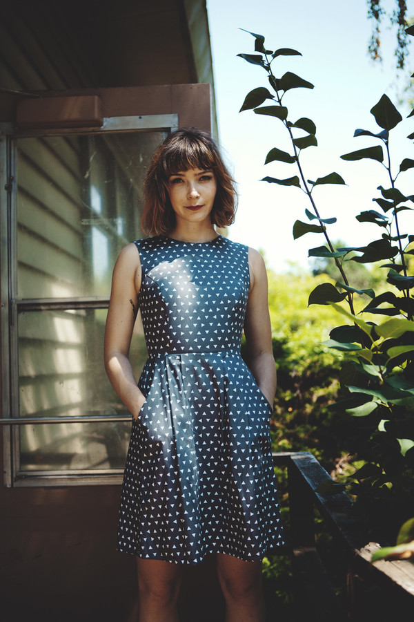 Birds of North America Antbird Dress Grey Triangles Birds of North America Antbird Dress Grey Triangles