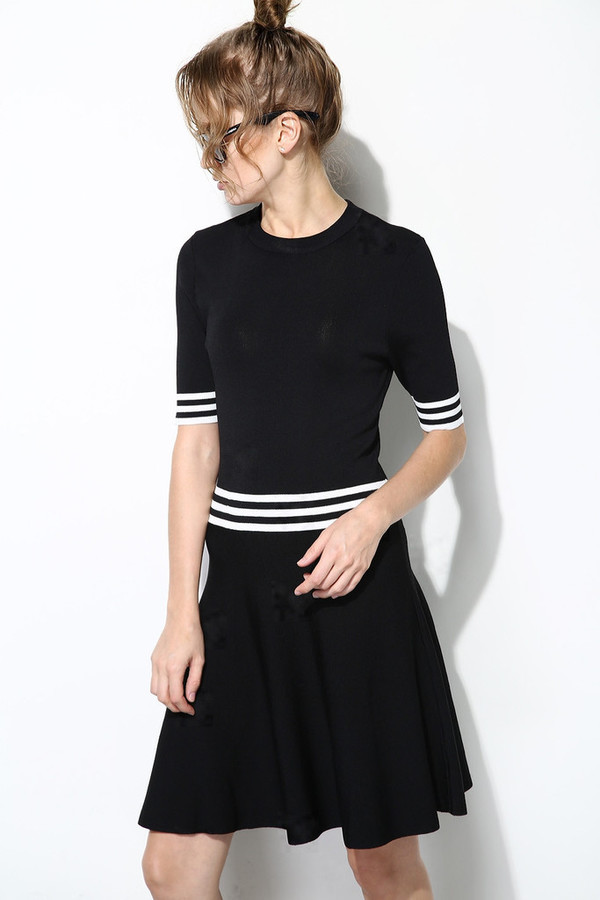 FEW MODA Simple Striped Linen Dress FEW MODA Simple Striped Linen Dress