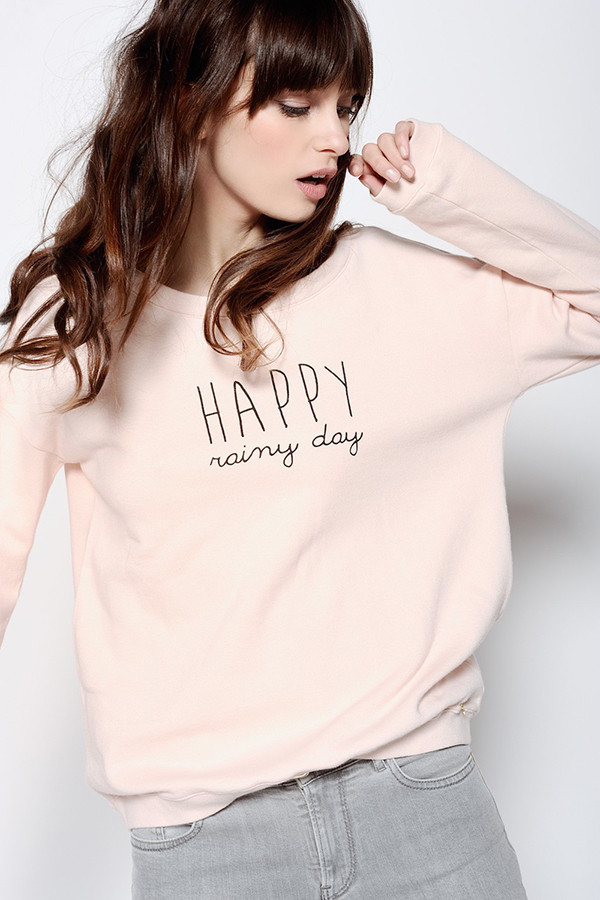 DES PETITS HAUTS RITY PALE PINK SWEAT-SHIRT DES PETITS HAUTS RITY PALE PINK SWEAT-SHIRT
