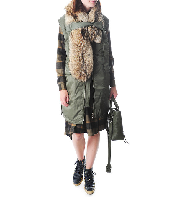 Flight Vest w Detachable Fur Stole Flight Vest w Detachable Fur Stole
