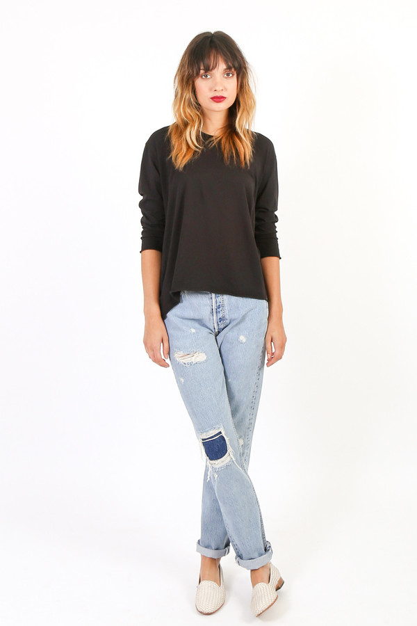 Black Crane Back Seem Long Sleeve Black Crane Back Seem Long Sleeve