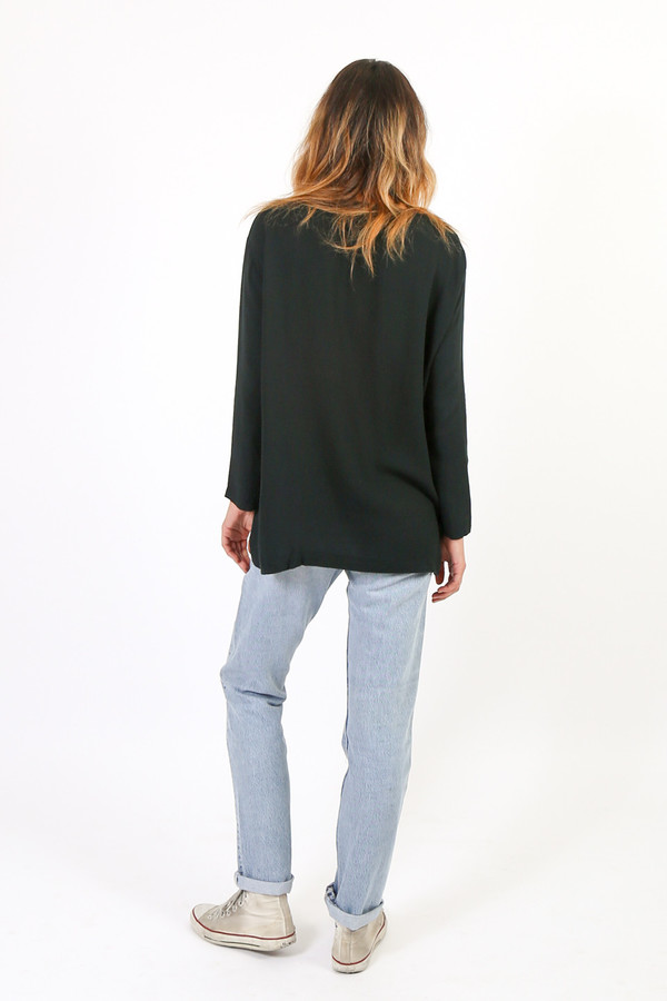 Black Crane Long Slit Top Black Crane Long Slit Top