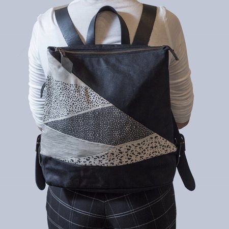 cream nylon backpack