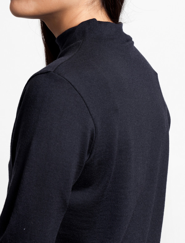 Sunspel Long Sleeve Funnel Neck Jumper Navy Sunspel Long Sleeve Funnel Neck Jumper Navy