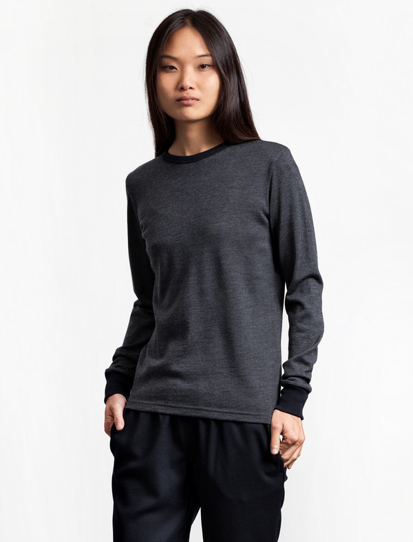 Sunspel Long Sleeve Jumper Charcoal Sunspel Long Sleeve Jumper Charcoal
