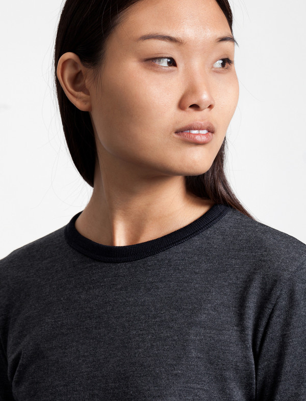 Sunspel Long Sleeve Jumper Charcoal Sunspel Long Sleeve Jumper Charcoal