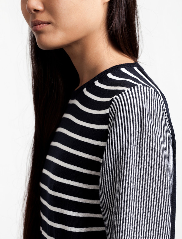 Sunspel Stripe Jumper Frost/Navy Sunspel Stripe Jumper Frost/Navy