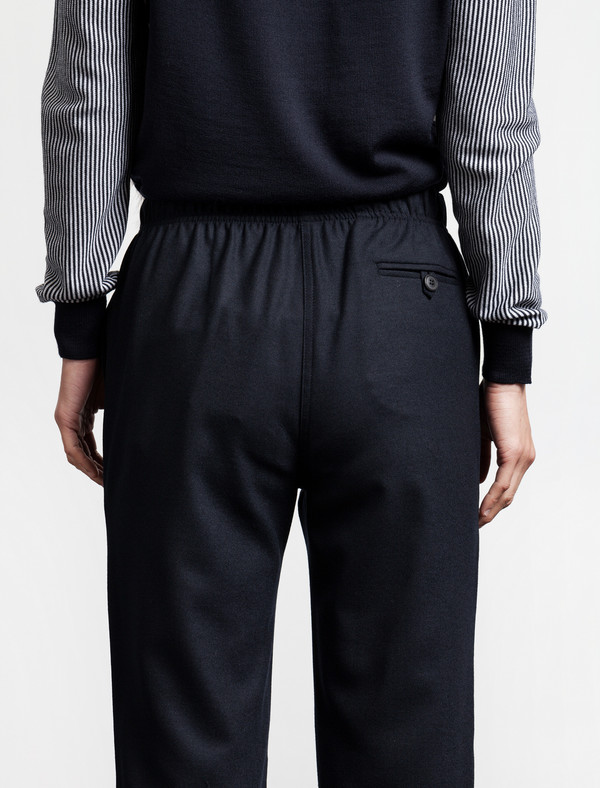 Sunspel Tapered Wool Trouser Navy Sunspel Tapered Wool Trouser Navy