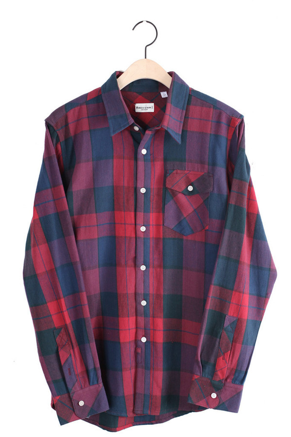 Men's Russel Blue Plaid Button Down Men's Russel Blue Plaid Button Down