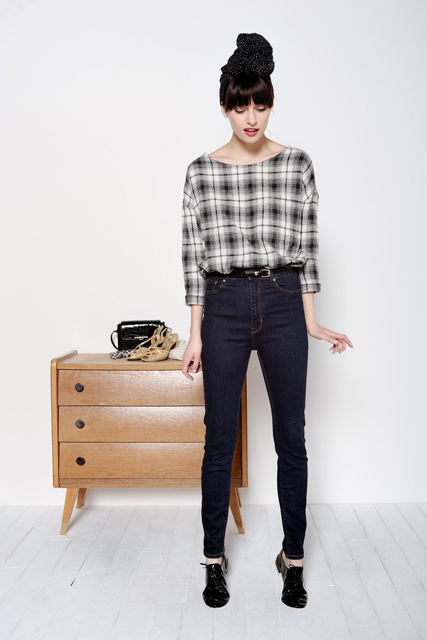 DES PETITS HAUTS KARIBOU PLAID BLOUSE DES PETITS HAUTS KARIBOU PLAID BLOUSE
